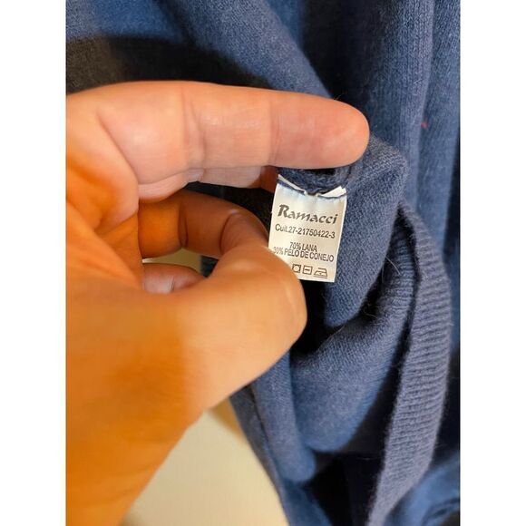 Ramacci Mens Wool Sweater Size Large Blue - Picture 4 of 5